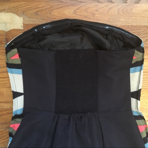 Ecoté Faille Side Print Dress Navy Blue SZ XS EUC - Picture 7 of 7